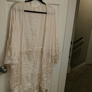 Hand crocheted like linen, 100% Rayon Duster,